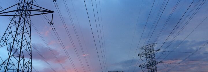 Low angle shot of power lines.
